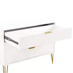 Set comò moderno 2 pezzi | Verticale a 5 cassetti e orizzontale a 3 cassetti con ferramenta antiribaltamento