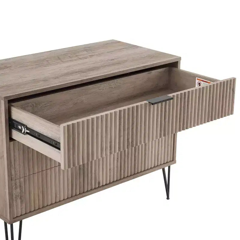 Set comò moderno 2 pezzi | Verticale a 5 cassetti e orizzontale a 3 cassetti con ferramenta antiribaltamento