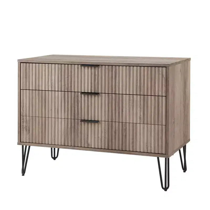 Set comò moderno 2 pezzi | Verticale a 5 cassetti e orizzontale a 3 cassetti con ferramenta antiribaltamento