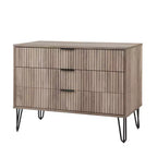 Set comò moderno 2 pezzi | Verticale a 5 cassetti e orizzontale a 3 cassetti con ferramenta antiribaltamento