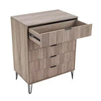 Set comò moderno 2 pezzi | Verticale a 5 cassetti e orizzontale a 3 cassetti con ferramenta antiribaltamento