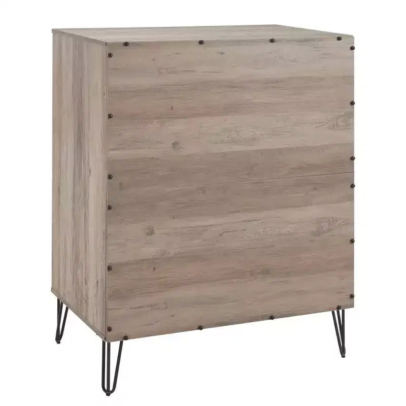 Set comò moderno 2 pezzi | Verticale a 5 cassetti e orizzontale a 3 cassetti con ferramenta antiribaltamento