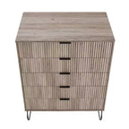 Set comò moderno 2 pezzi | Verticale a 5 cassetti e orizzontale a 3 cassetti con ferramenta antiribaltamento