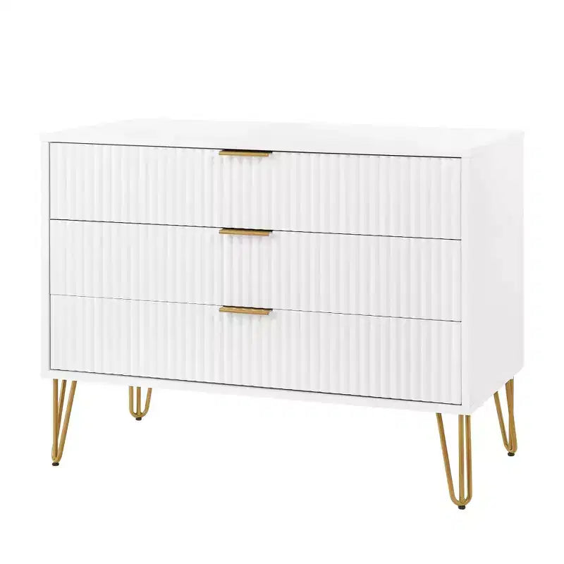 Set comò moderno 2 pezzi | Verticale a 5 cassetti e orizzontale a 3 cassetti con ferramenta antiribaltamento