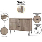 Set comò moderno 2 pezzi | Verticale a 5 cassetti e orizzontale a 3 cassetti con ferramenta antiribaltamento