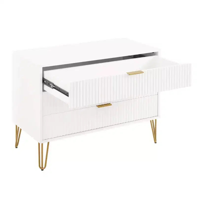 Set comò moderno 2 pezzi | Verticale a 5 cassetti e orizzontale a 3 cassetti con ferramenta antiribaltamento