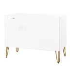 Set comò moderno 2 pezzi | Verticale a 5 cassetti e orizzontale a 3 cassetti con ferramenta antiribaltamento