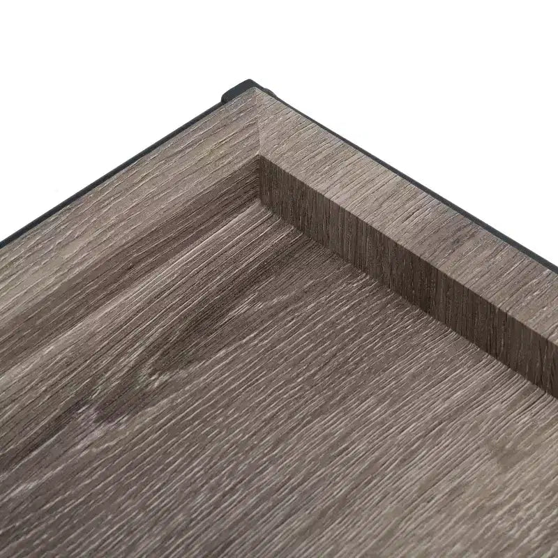 Tavolino da caffè moderno con vassoio in legno e struttura in acciaio nero | Marrone/Nero