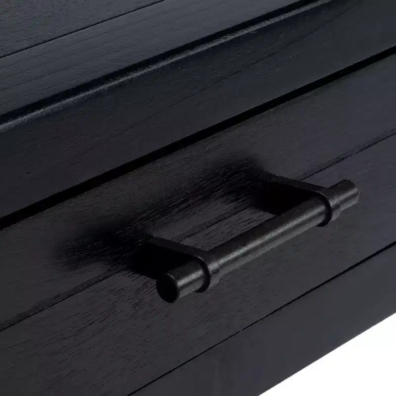Tavolino da Caffè in Legno con 2 Cassetti e Ripiano Portaoggetti, Nero