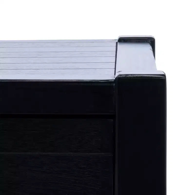 Tavolino da Caffè in Legno con 2 Cassetti e Ripiano Portaoggetti, Nero