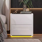 Comodino Moderno con Luce a LED e 2 Cassetti
