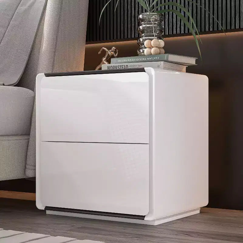 Comodino Moderno con Luce a LED e 2 Cassetti