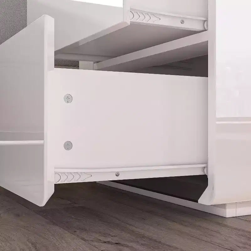 Comodino Moderno con Luce a LED e 2 Cassetti