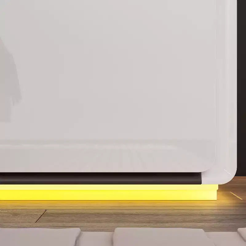 Comodino Moderno con Luce a LED e 2 Cassetti