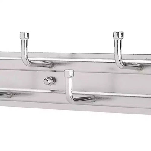 12" Pull Out Closet Belt & Scarf Rack with 7 Hooks | Chrome, Mounting Hardware Included