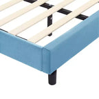 Letto a piattaforma singolo per bambini con testiera imbottita a forma di orecchie di coniglio
