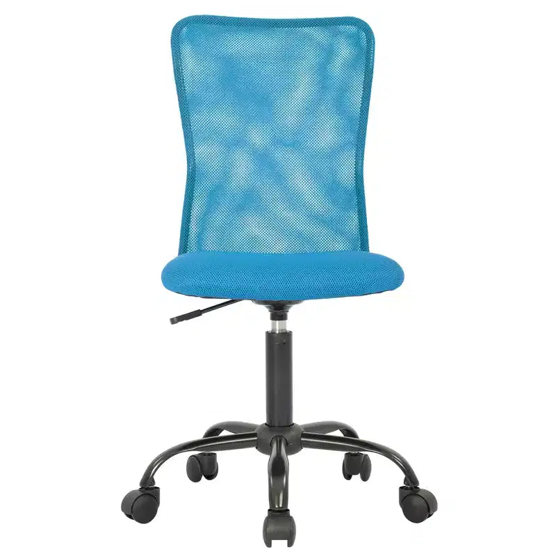 Mid Back Mesh Office Chair | Armless, Rolling Swivel & Adjustable Lumbar Support