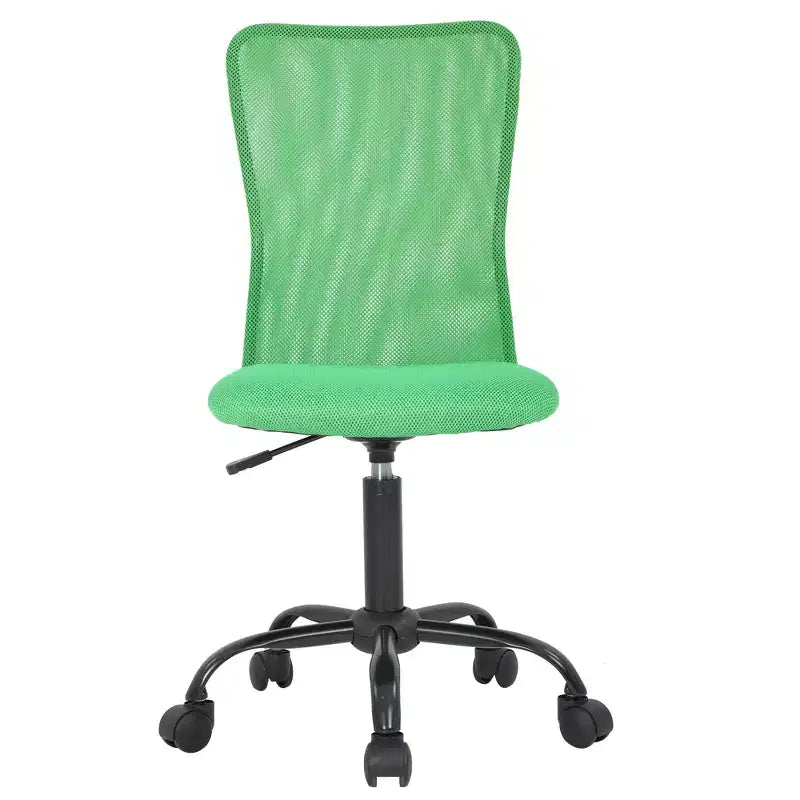 Mid Back Mesh Office Chair | Armless, Rolling Swivel & Adjustable Lumbar Support