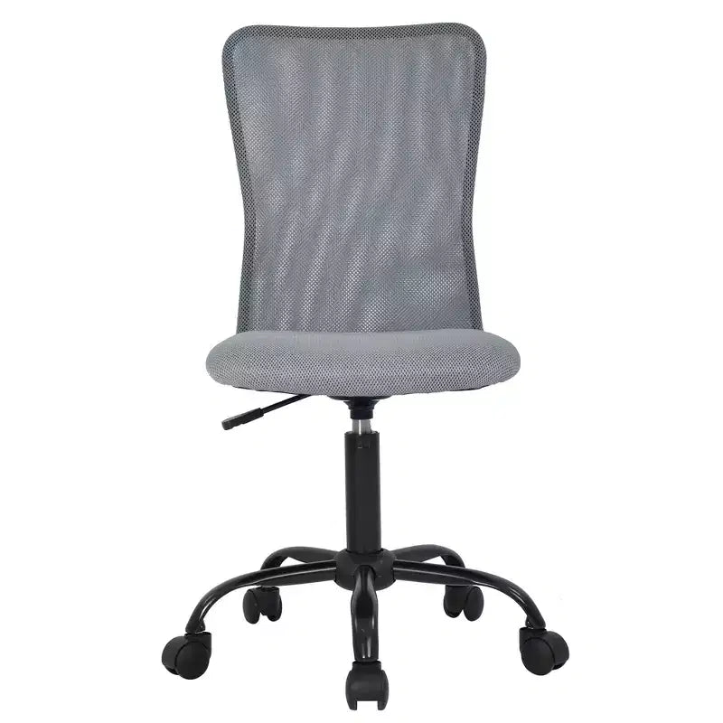 Mid Back Mesh Office Chair | Armless, Rolling Swivel & Adjustable Lumbar Support