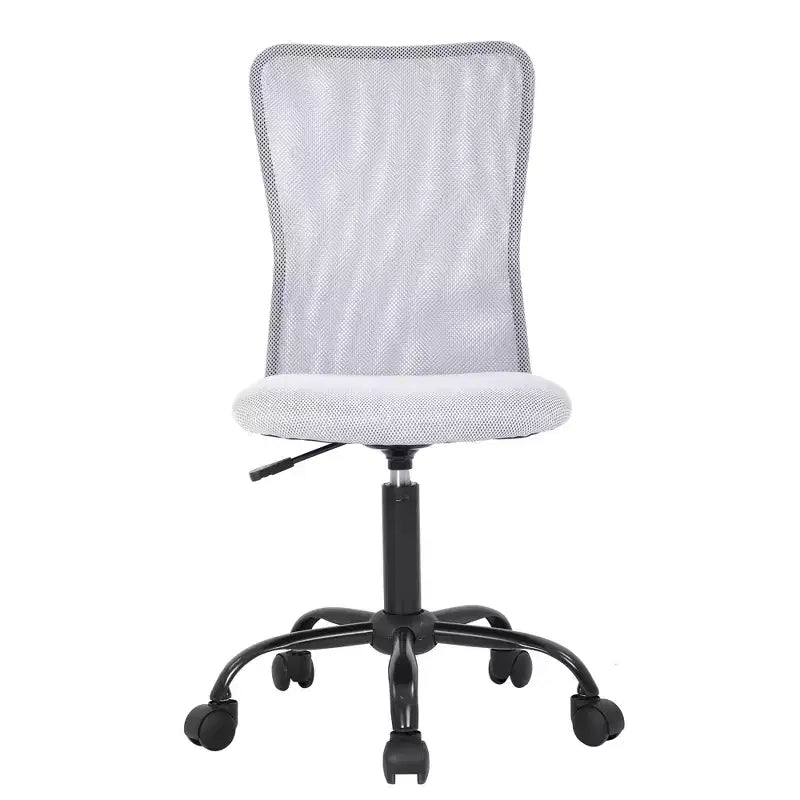 Mid Back Mesh Office Chair | Armless, Rolling Swivel & Adjustable Lumbar Support