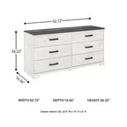 Cassettiera a sei cassetti Modern Farmhouse bicolore, bianco anticato e grigio rustico