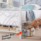 Struttura letto in metallo a volute con testiera e pediera