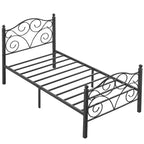 Struttura letto in metallo a volute con testiera e pediera