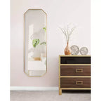 Specchio da parete a figura intera 16 x 48 pollici | Vetro smussato, con cornice, nero o oro