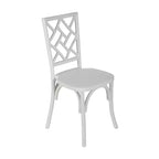 Sedia da pranzo impilabile in legno massello di qualità commerciale con dettagli intricati sullo schienale