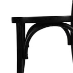 Sedia da pranzo impilabile in legno massello di qualità commerciale con dettagli intricati sullo schienale