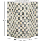 Tavolino d'appoggio con intarsi in capiz bianco e nero | Tavolino laterale a mosaico