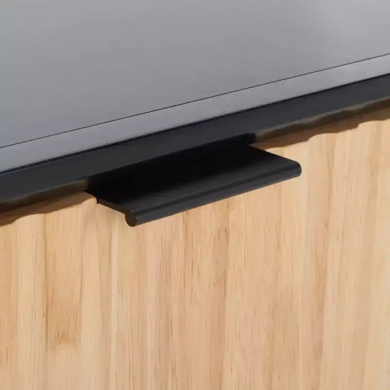 Comodino moderno con 1 cassetto e ripiano aperto | Cassetto in legno intagliato e struttura in metallo
