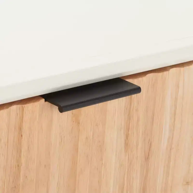 Comodino moderno con 1 cassetto e ripiano aperto | Cassetto in legno intagliato e struttura in metallo