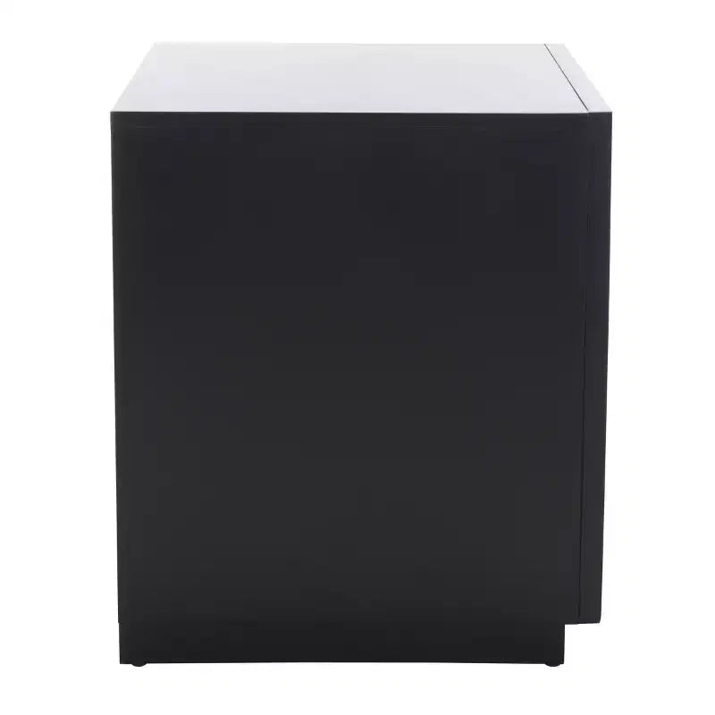 Comodino moderno con 1 cassetto e ripiano aperto | Cassetto in legno intagliato e struttura in metallo