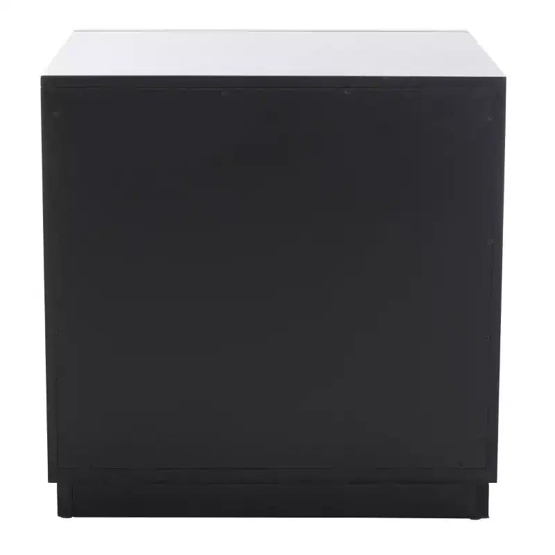 Comodino moderno con 1 cassetto e ripiano aperto | Cassetto in legno intagliato e struttura in metallo