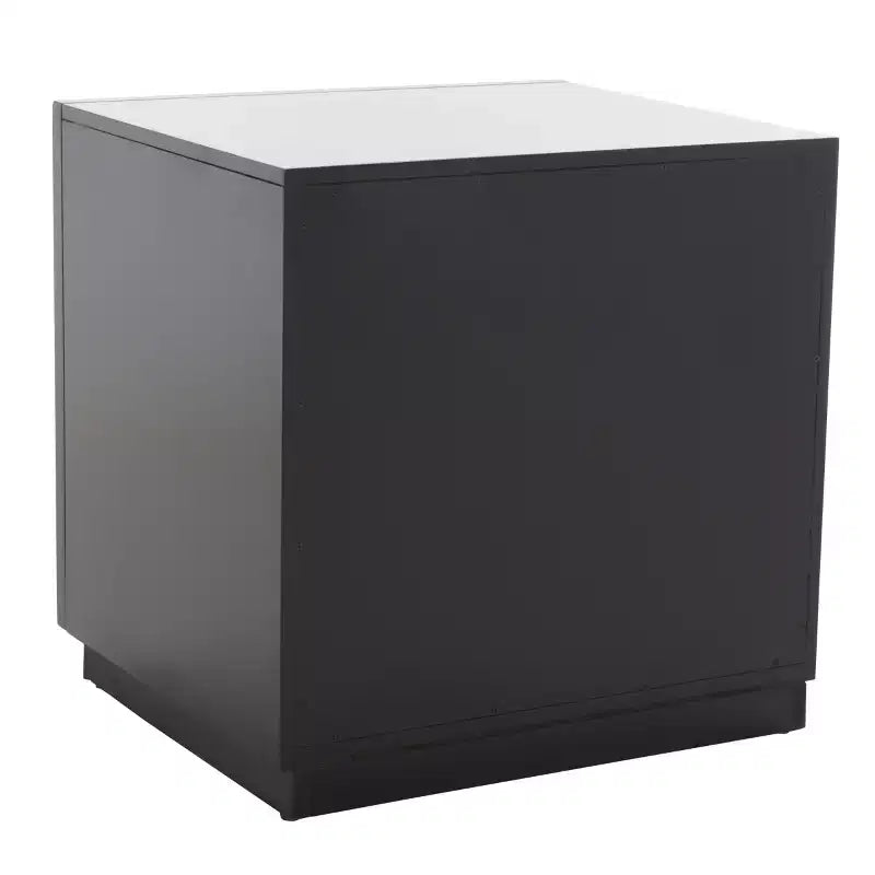 Comodino moderno con 1 cassetto e ripiano aperto | Cassetto in legno intagliato e struttura in metallo