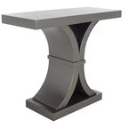 Console Glam con Gambe Curve in Legno di Abete Nero Decapato