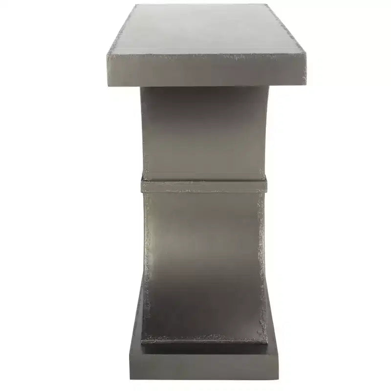 Console Glam con Gambe Curve in Legno di Abete Nero Decapato