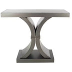 Console Glam con Gambe Curve in Legno di Abete Nero Decapato