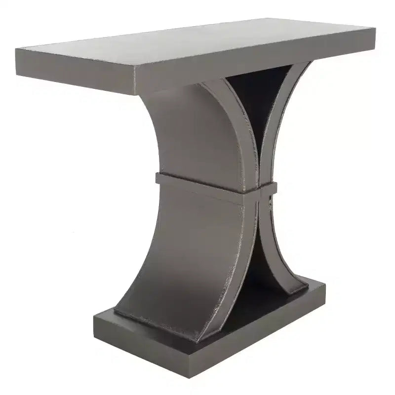 Console Glam con Gambe Curve in Legno di Abete Nero Decapato
