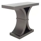 Console Glam con Gambe Curve in Legno di Abete Nero Decapato