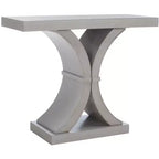 Console Glam con Gambe Curve in Legno di Abete Nero Decapato