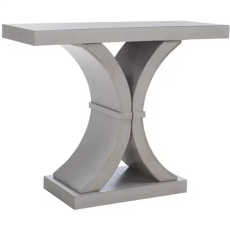 Console Glam con Gambe Curve in Legno di Abete Nero Decapato