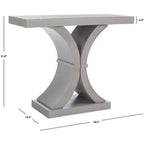 Console Glam con Gambe Curve in Legno di Abete Nero Decapato
