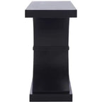 Console Glam con Gambe Curve in Legno di Abete Nero Decapato