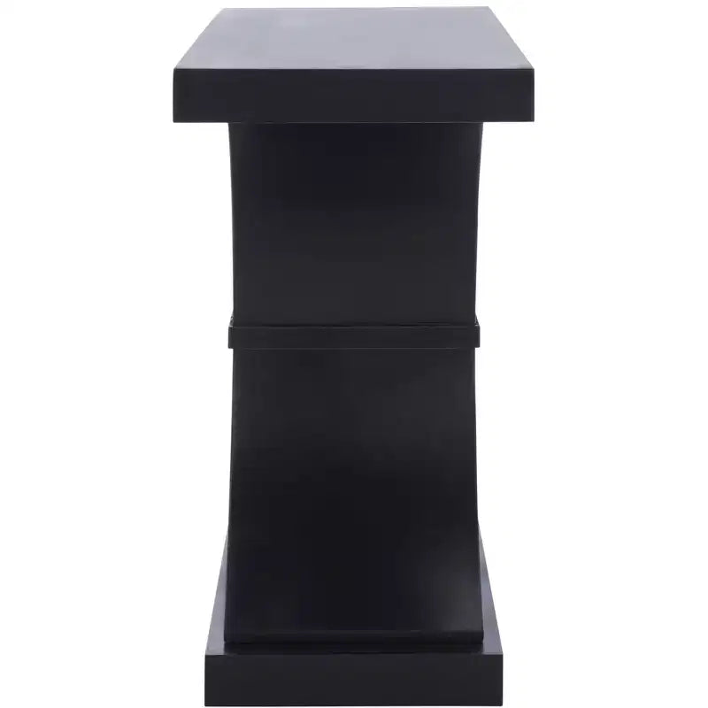 Console Glam con Gambe Curve in Legno di Abete Nero Decapato