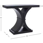 Console Glam con Gambe Curve in Legno di Abete Nero Decapato