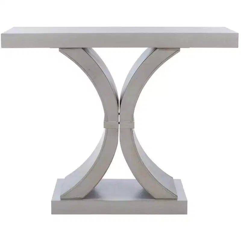 Console Glam con Gambe Curve in Legno di Abete Nero Decapato