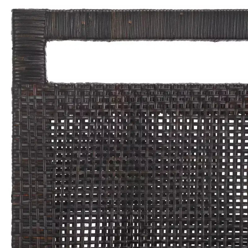 Sgabello da bancone imbottito in rattan con poggiapiedi | 35,5" legno massello