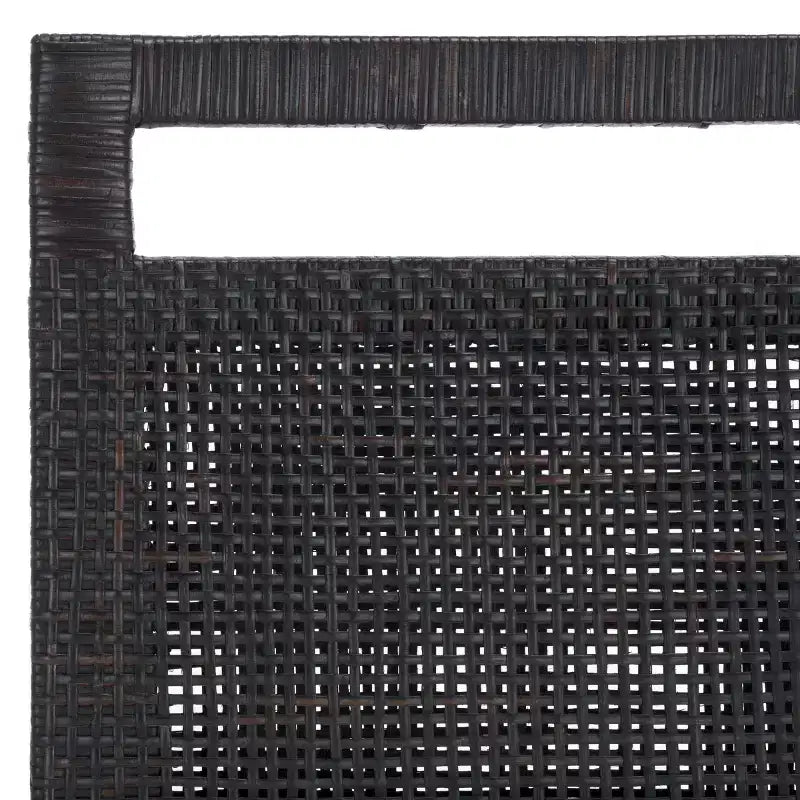 Sgabello da bancone imbottito in rattan con poggiapiedi | 35,5" legno massello